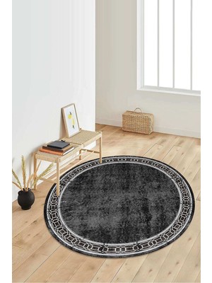 Napoli Home Dijital Baskılı Kaymaz Taban Yıkanabilir Yuvarlak Salon Halısı Koridor Halısı Paspas NDY-HT-238