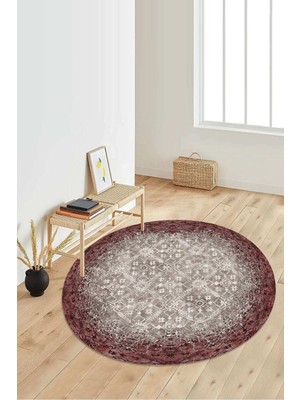 Napoli Home Dijital Baskılı Kaymaz Taban Yıkanabilir Yuvarlak Salon Halısı Koridor Halısı Paspas NDY-HT-247