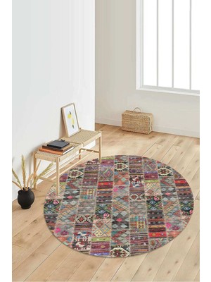 Dijital Baskılı Kaymaz Taban Yıkanabilir Yuvarlak Salon Halısı Koridor Halısı Paspas NDY-SD-314