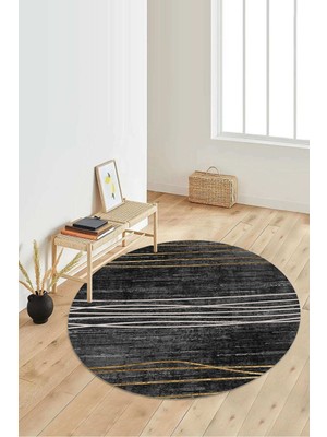 Napoli Home Dijital Baskılı Kaymaz Taban Yıkanabilir Yuvarlak Salon Halısı Koridor Halısı Paspas NDY-HT-702