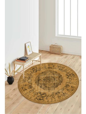 Napoli Home Dijital Baskılı Kaymaz Taban Yıkanabilir Yuvarlak Salon Halısı Koridor Halısı Paspas NDY-HT-149