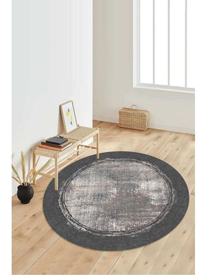 Napoli Home Dijital Baskılı Kaymaz Taban Yıkanabilir Yuvarlak Salon Halısı Koridor Halısı Paspas NDY-HT-356