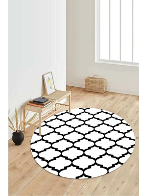 Napoli Home Dijital Baskılı Kaymaz Taban Yıkanabilir Yuvarlak Salon Halısı Koridor Halısı Paspas NDY-HS-177