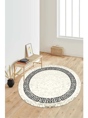 Napoli Home Dijital Baskılı Kaymaz Taban Yıkanabilir Yuvarlak Salon Halısı Koridor Halısı Paspas NDY-SD-1080