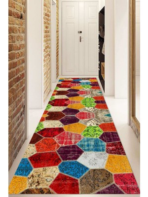 Dijital Baskılı Kaymaz Taban Yıkanabilir Modern Yolluk ve Koridor Halısı NDU-SD-412