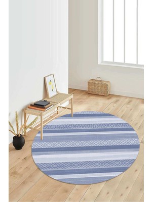 Napoli Home Dijital Baskılı Kaymaz Taban Yıkanabilir Yuvarlak Salon Halısı Koridor Halısı Paspas NDY-HT-1005