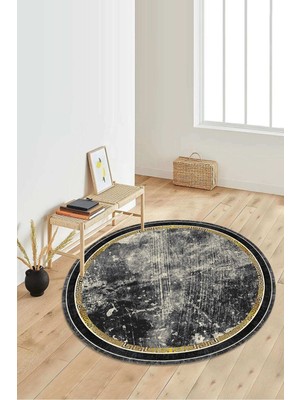 Dijital Baskılı Kaymaz Taban Yıkanabilir Yuvarlak Salon Halısı Koridor Halısı Paspas NDY-HT-1110