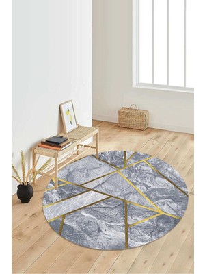 Dijital Baskılı Kaymaz Taban Yıkanabilir Yuvarlak Salon Halısı Koridor Halısı Paspas NDY-HT-1388