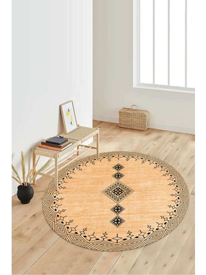 Dijital Baskılı Kaymaz Taban Yıkanabilir Yuvarlak Salon Halısı Koridor Halısı Paspas NDY-SD-1107