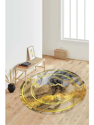 Dijital Baskılı Kaymaz Taban Yıkanabilir Yuvarlak Salon Halısı Koridor Halısı Paspas NDY-HY-1044