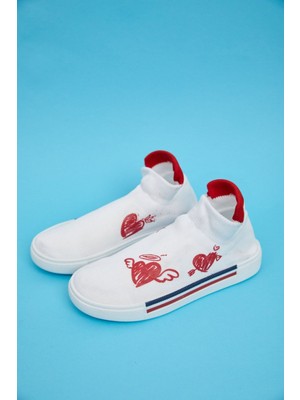 Katia & Bony Flying Heart Çorap Ayakkabı Beyaz