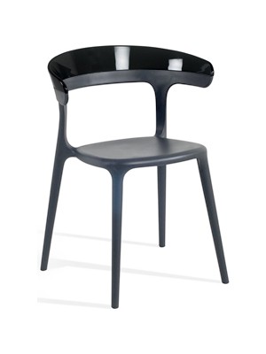 Papatya Luna Koltuk Antrasit Oturak Solid Siyah Sırt Mutfak Sandalyesi Kolçaklı