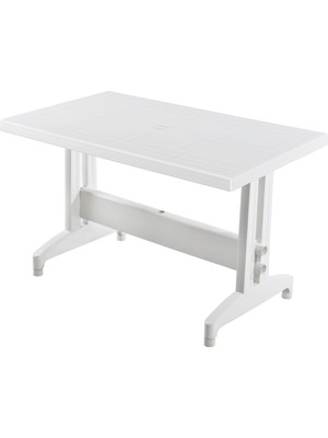 Papatya Prestige Masa Plastik Bahçe Masası Beyaz Dikdörtgen 70 cm x 120 cm