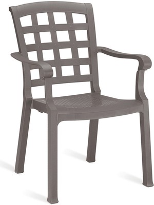 Papatya Pasha Koltuk Küllü Kahve - Plastik Bahçe Sandalyesi