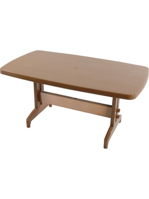 Papatya Prestige Masa Plastik Bahçe Masası Teak Dikdörtgen 88 cm x 155 cm