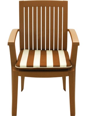 Papatya Koltuk Minderi Teak Ekru Çizgili 47 cm x 47 cm Kare