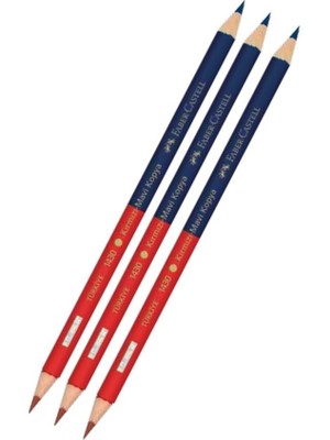 Faber-Castell Mavi Kırmızı Çift Taraflı Kalem Kopya 3 Adet Faber Mavi Kırmızı Çift Taraflı Kurşun Kalem Başlık Kalemi 3 Adet