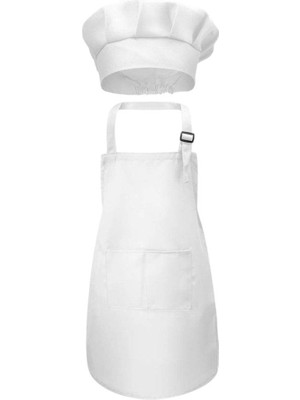 Çocuk Önlük ve Şapka Yürümeye Başlayan Çocuk, Beyaz Çırpma Işçiliği Için Ön Cep Çocuk Önlükleri L(Yurt Dışından)