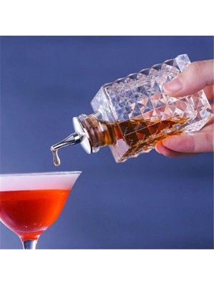 Cam Bitters Bottle Barmen Dekanter Pourer Bar Aracı Masaüstü Meydanı