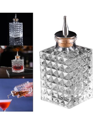 Cam Bitters Bottle Barmen Dekanter Pourer Bar Aracı Masaüstü Meydanı