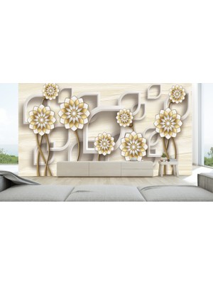 Umut Gergi Tavan Çiçek Temalı Tek Parça Duvar Kağıdı