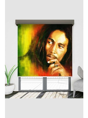 Tekstilnet Bob Marley Desenli Genç Odası Dekoratif Tekstil Baskılı Stor Perde