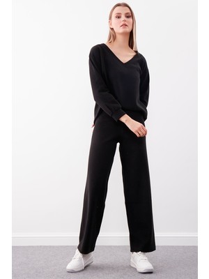 Vitrin Geniş Paça Örme Pantolon
