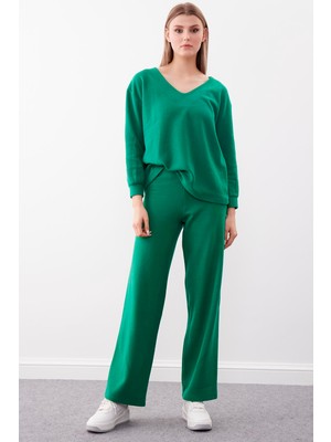 Vitrin Geniş Paça Örme Pantolon