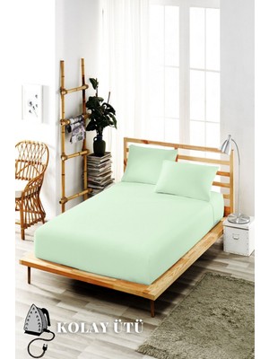 Ely Parker Kolay Ütü Lastikli Çarşaf Takımı-Tüm Ebatlar-Yüksek Yataklar-Yeşil