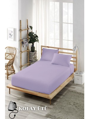 Ely Parker Kolay Ütü Lastikli Çarşaf Takımı-Tüm Ebatlar-Yüksek Yataklar-Lila