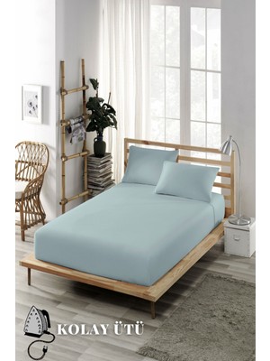 Ely Parker Kolay Ütü Lastikli Çarşaf Takımı-Tüm Ebatlar-Yüksek Yataklar-Mavi