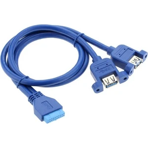 4994 USB 3.0 19 20 Pin Dişi To 2x Anakart Panel Tipi Kablo