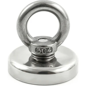 Mıknatıs AVM 40 mm Çap, 40 kg Taşıma Gücü, Halkalı Neodyum Pot Mıknatıs, Fishing Magnet, Güçlü Deniz Kanca Kurtarma Mıknatısı
