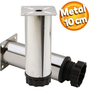 Dolap Ayarlanabilir Mobilya Kanepe Baza Koltuk Metal Destek Yükseltici Ayağı Ayakları Krom 10 Cm