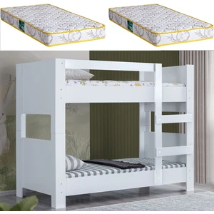 Açelya Ayrılabilir Ranza - Beyaz + 2 Adet Comfort Yatak