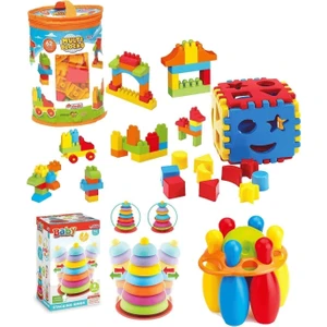 EC Shop Toystore Bultak Bowling Sallanan Halkalar 62 Parça LEGO Blok Eğitici Zeka Geliştirici Set Eğitici S