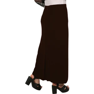 Tesettür Büyük Beden Kapalı Yırtmaç Astarlı Krep Düz Anne Eteği