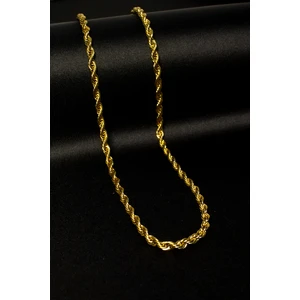 Burgu Halat Model Zincir Paslanmaz Çelik Kolye Altın Renk - 4mm