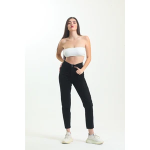 Siyah Mom Jean Kot Pantolon