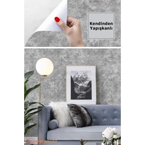 60 x 300 cm Gri Kendinden Yapışkanlı Duvar Kağıdı Mutfak Banyo Dolap Kaplama Dekorasyon