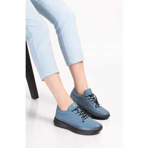 Içi Dışı Hakiki Deri Faylon Taban Hafif Spor Ayakkabı ES.110 - Mavi - 40