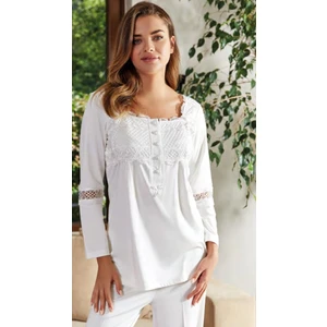 Bone Club 4636 Ecru  Omuz Dantelli Hamile Lohusa Pijama Takımı