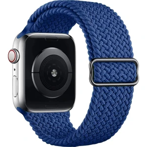 Apple Watch Series SE/11/10/9/8/7/6/5/4/3 ile Uyumlu 42mm-41mm-40mm-38mm Ayarlanabilir Tokalı Örgü Kordon Mavi
