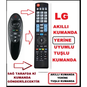 Ata Elektronik Lg AN-MR500 Sihirli Kumanda Yerine Tuşlu Model- Lg Sihirli Tüm Modeller ile Tam Uyumlu - Akıllı Tuşlu Model - Smart LCD LED Tv Televizyon Kumanda 930 + 2 Pil