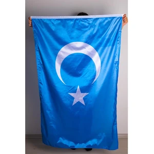 Zc Bayrak Doğu Türkistan Milli Gönder Bayrağı Raşel Kumaş Dijital Baskı 70x105 cm