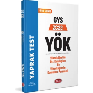 Data Yayınları Yükseköğretim Üst Kuruluşları Ile Yükseköğretim Kurumları Personeli (YÖK) Yaprak Test