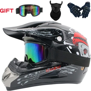 Motocross Kaskı Dört Mevsim Kask Gözlük Maskesi Eldiven