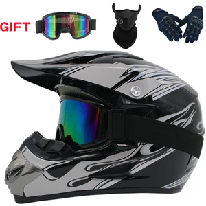 Motocross Kaskı Dört Mevsim Kask Gözlük Maskesi Eldiven