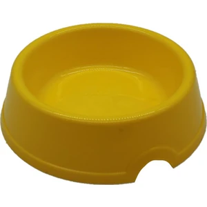 Sarı Plastik Tekli Mama-Su Kabı