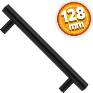 Gül Boylu Mobilya Mutfak Çekmece Dolap Dolabı Kapak Kulpu Kulbu 128 mm Metal Mat Siyah Kulpları